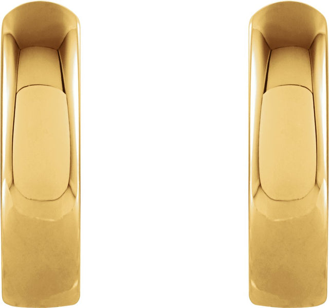 14K Gold Huggie Hoop Earrings - Yellow Gold - view 2