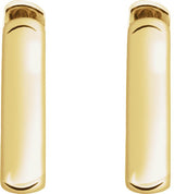 14K Gold Hinged Hoop Earrings V - Yellow Gold - view 2