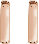14K Gold Hinged Hoop Earrings V - Rose Gold - view 2