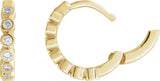 14K Gold Round Natural Diamond Hinged Hoop Earrings – 1.5mm Stones - Yellow Gold - view 6