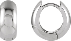 14K Gold Hinged Hoop Earrings No. 2 - White Gold