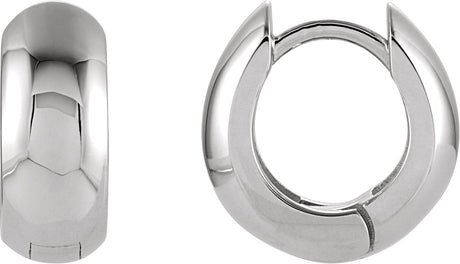 14K Gold Hinged Hoop Earrings No. 2 - White Gold
