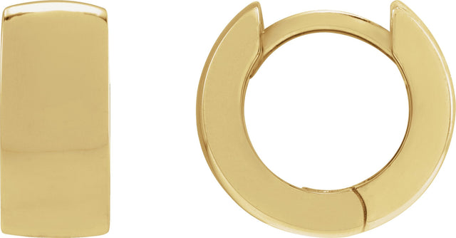 14K Gold Hinged Hoop Earrings No. 14 - Yellow Gold