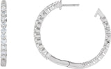 14K Gold Round Lab-Grown Diamond Inside-Outside Hoop Earrings – up to 1/2 CTW - White Gold - view 12