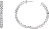 14K Gold Round Lab-Grown Diamond Inside-Outside Hoop Earrings – up to 1/2 CTW - White Gold - view 12