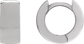 14K Gold Hinged Hoop Earrings No. 14 - White Gold