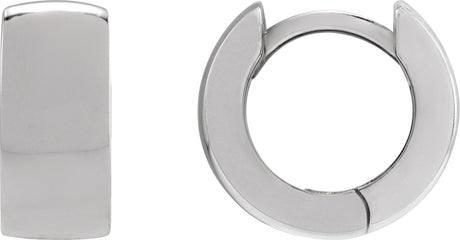 14K Gold Hinged Hoop Earrings No. 14 - White Gold
