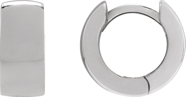14K Gold Hinged Hoop Earrings No. 14 - White Gold