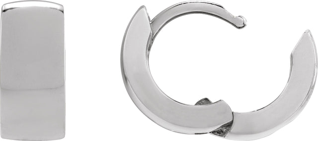 14K Gold Hinged Hoop Earrings No. 14 - White Gold - view 2