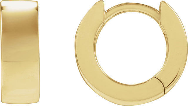 14K Gold Hinged Hoop Earrings No. 12 - Yellow Gold