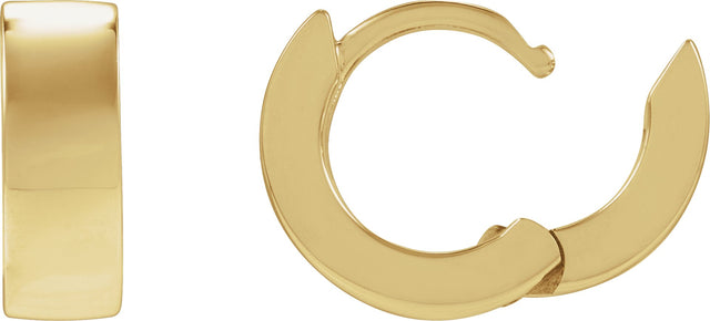 14K Gold Hinged Hoop Earrings No. 12 - Yellow Gold - view 2