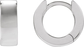 14K Gold Hinged Hoop Earrings No. 12 - White Gold