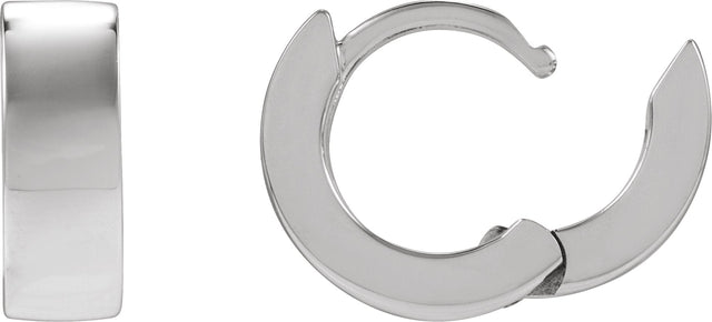 14K Gold Hinged Hoop Earrings No. 12 - White Gold - view 2