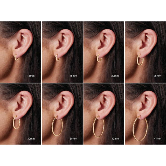 14K Gold Tube Hoop Earrings III - White Gold - view 7