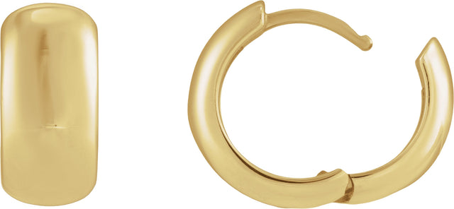 14K Gold Hinged Hoop Earrings VIII - Yellow Gold - view 2