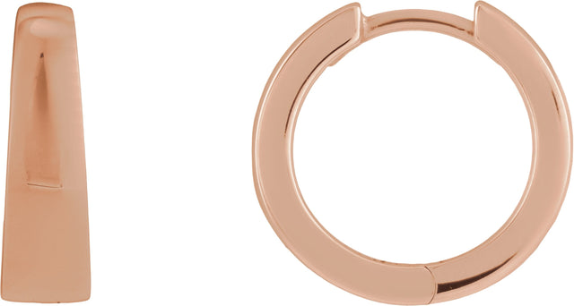 14K Gold Hinged Hoop Earrings IX - Rose Gold