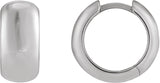 14K Gold Hinged Hoop Earrings VIII - White Gold