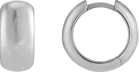 14K Gold Hinged Hoop Earrings VIII - White Gold