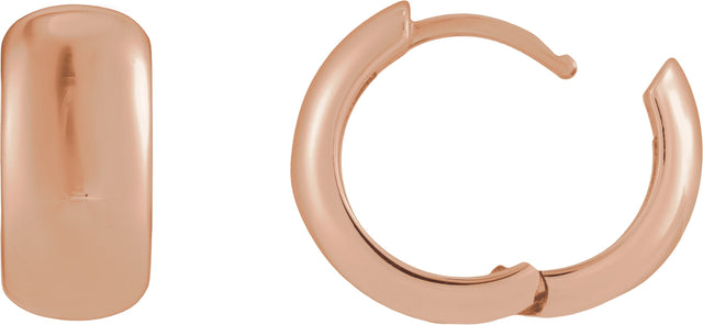 14K Gold Hinged Hoop Earrings VIII - Rose Gold - view 2