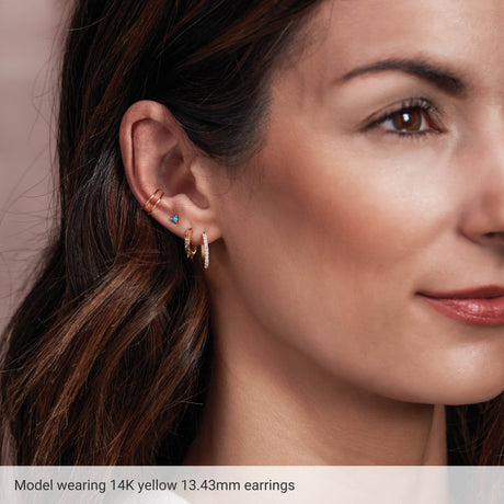 14K Gold Spike Hoop Earrings - Rose Gold - view 2
