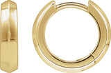 14K Gold Knife-Edge Hoop Earrings III - Yellow Gold