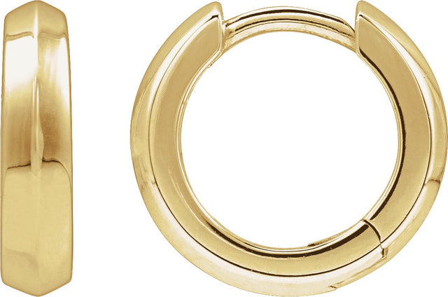14K Gold Knife-Edge Hoop Earrings III - Yellow Gold