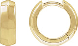 14K Gold Knife-Edge Hoop Earrings IV - Yellow Gold