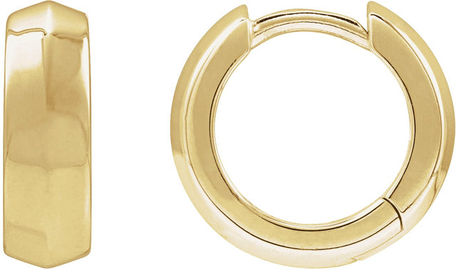 14K Gold Knife-Edge Hoop Earrings IV - Yellow Gold