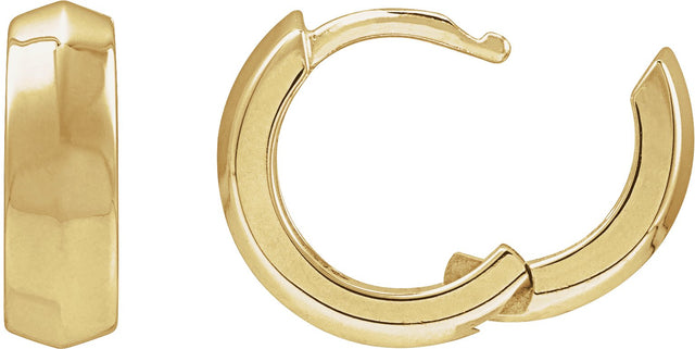 14K Gold Knife-Edge Hoop Earrings IV - Yellow Gold - view 2