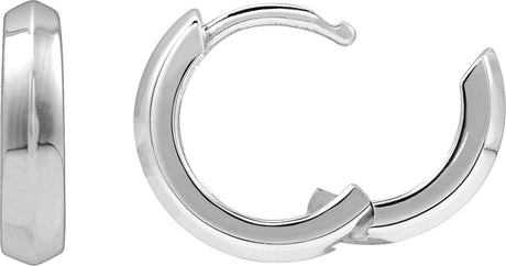 Platinum Knife-Edge Hoop Earrings III - view 2