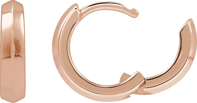 14K Gold Knife-Edge Hoop Earrings III - Rose Gold - view 2