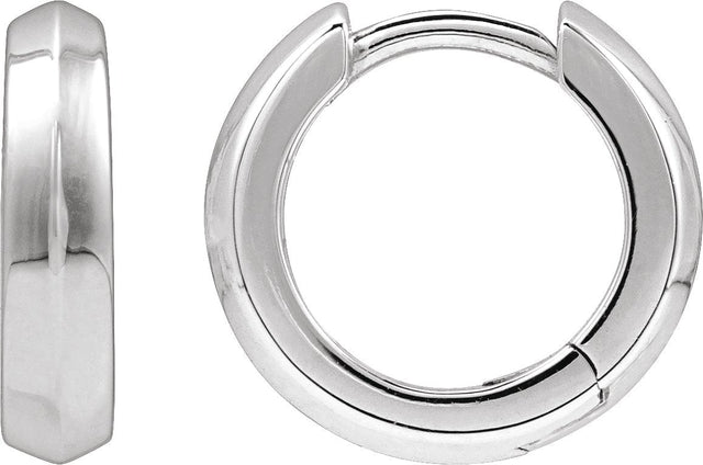 Platinum Knife-Edge Hoop Earrings III