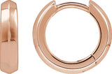 14K Gold Knife-Edge Hoop Earrings III - Rose Gold