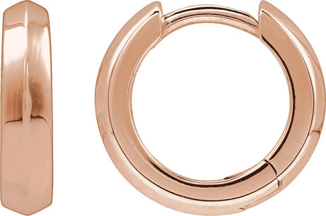 14K Gold Knife-Edge Hoop Earrings III - Rose Gold