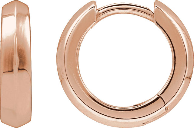 14K Gold Knife-Edge Hoop Earrings III - Rose Gold