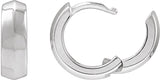 14K Gold Knife-Edge Hoop Earrings IV - White Gold - view 2