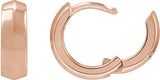 14K Gold Knife-Edge Hoop Earrings IV - Rose Gold - view 2