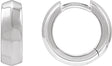 14K Gold Knife-Edge Hoop Earrings IV - White Gold