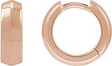 14K Gold Knife-Edge Hoop Earrings IV - Rose Gold