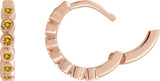 14K Gold Round Natural Citrine Hinged Hoop Earrings - Rose Gold - view 8