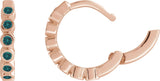 14K Gold Round Natural Alexandrite Hinged Hoop Earrings - Rose Gold - view 8