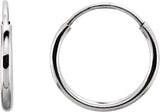 14K Gold Endless Tube Hoop Earrings - White Gold