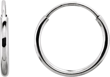 14K Gold Endless Tube Hoop Earrings - White Gold