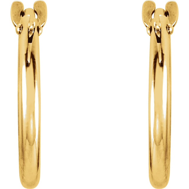 14K Gold Youth Hoop Earrings - Yellow Gold - view 2