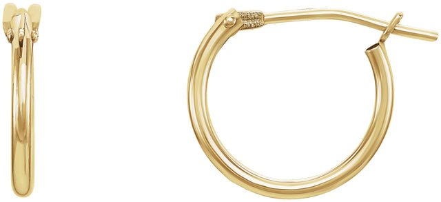 14K Gold Youth Hoop Earrings - Yellow Gold