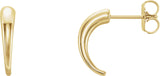 14K Gold J-Hoop Earrings – 13x2.9mm - Yellow Gold