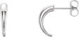 14K Gold J-Hoop Earrings – 13x2.9mm - White Gold