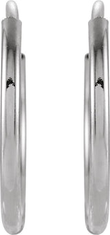 14K Gold Endless Tube Hoop Earrings - White Gold - view 2
