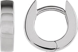 14K Gold Hinged Hoop Earrings VII - White Gold
