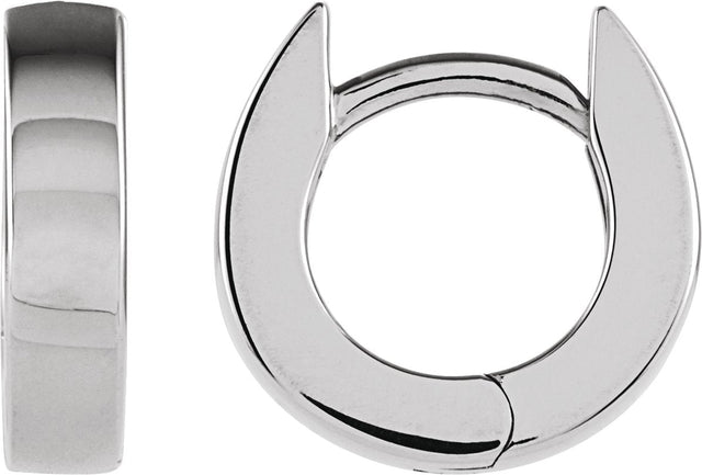 14K Gold Hinged Hoop Earrings VII - White Gold